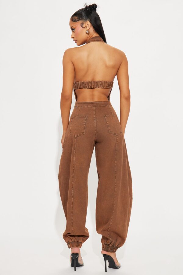 Jumpsuit in Chocolate 65% cotton