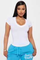 V-Neck Top in White