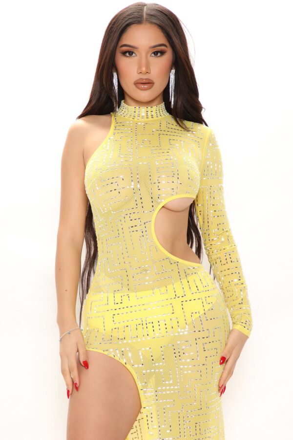 Yellow One-Shoulder Dress