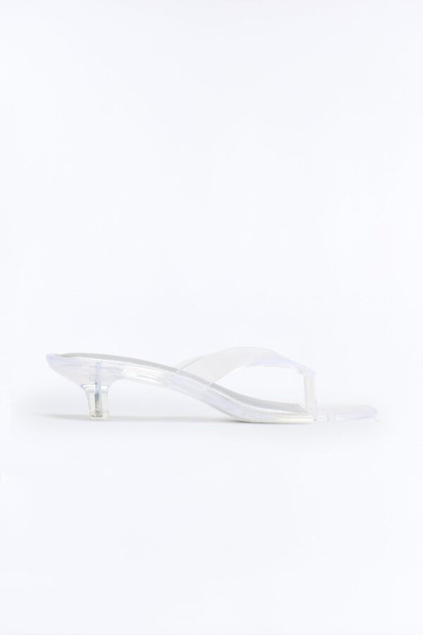 Bahamas Jelly Thong Kitten Heels - Clear