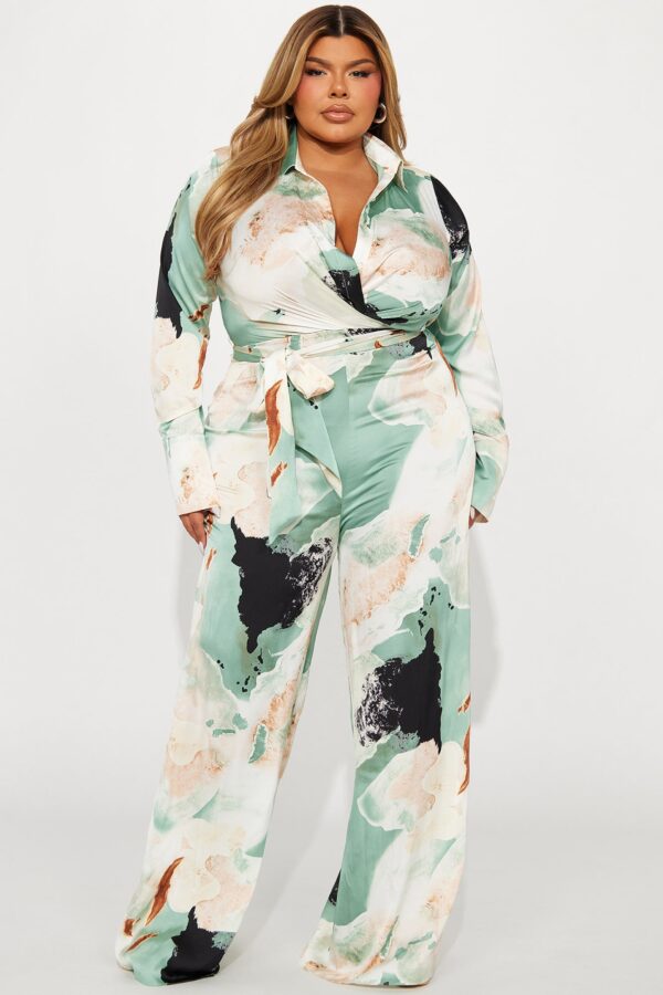 Jumpsuit with a satin