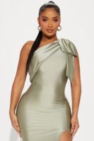 Sage One-Shoulder Dress