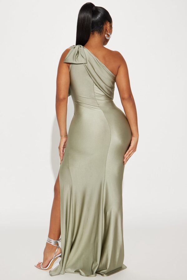 Sage One-Shoulder Dress