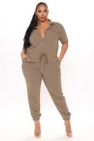 Linen Jumpsuit in Olive