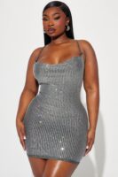 Cowl-Neck Dress in Black