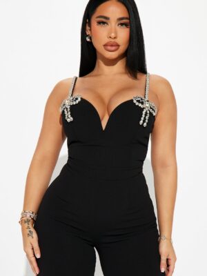 Expensive Nights Jumpsuit - Black