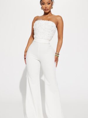 Jumpsuit in White 95% polyester