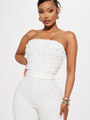 Jumpsuit in White 95% polyester