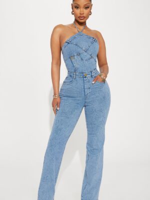 Denim Jumpsuit with wide leg