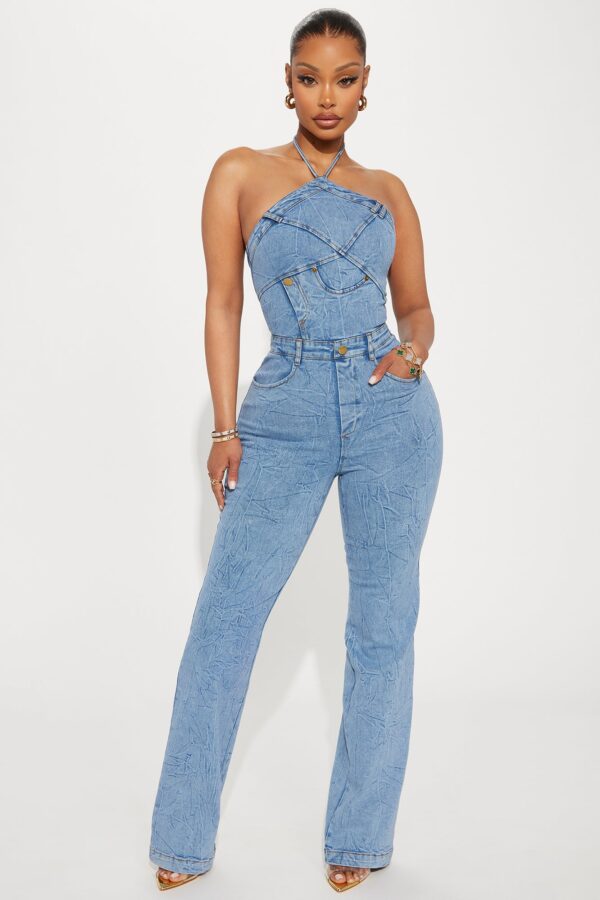 Denim Jumpsuit with wide leg