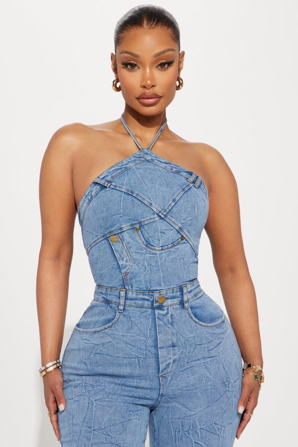 Denim Jumpsuit with wide leg