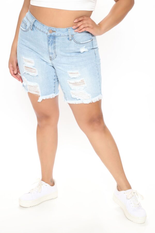 Shorts in Blue and Denim 70% cotton