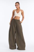 Green Wide-Leg Pants