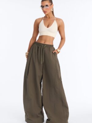Green Wide-Leg Pants
