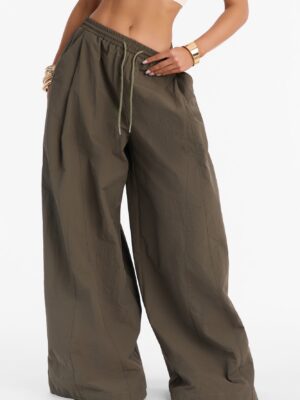 Green Wide-Leg Pants
