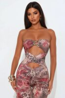 Brown Wide-Leg Jumpsuit