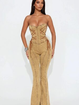 Denim Wide-Leg Jumpsuit