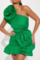 One-Shoulder Dress in Green