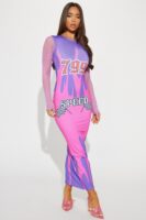Contrast Dress in Purple