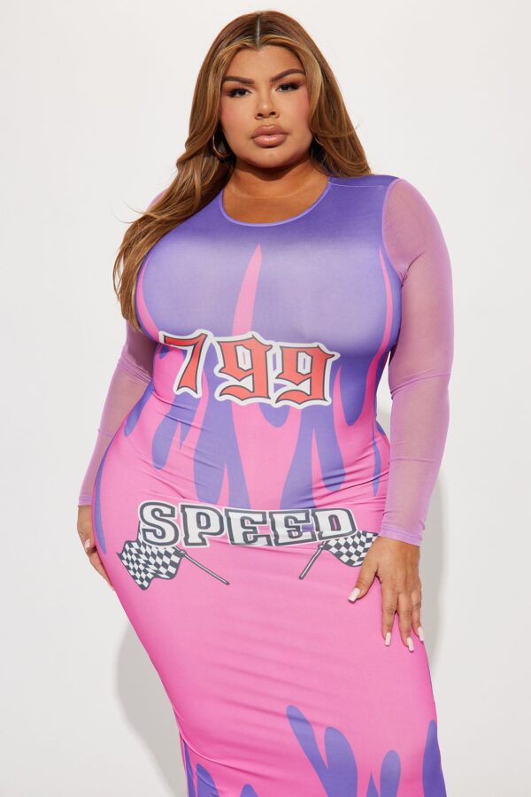 Contrast Dress in Purple