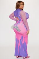 Contrast Dress in Purple