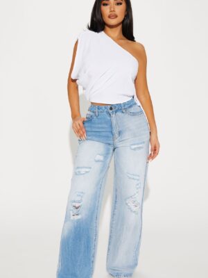 White One-Shoulder Blouse