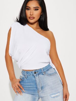 White One-Shoulder Blouse
