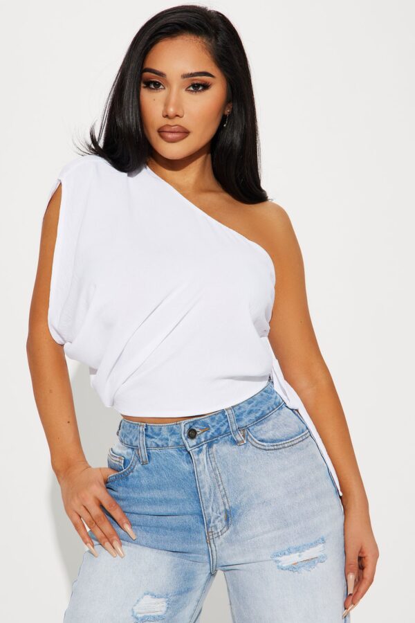 White One-Shoulder Blouse
