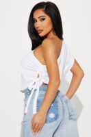 White One-Shoulder Blouse