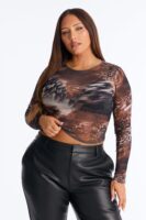 Top in Brown 95% polyester