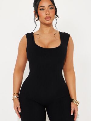 Rachel Snatched Capri Jumpsuit - Black