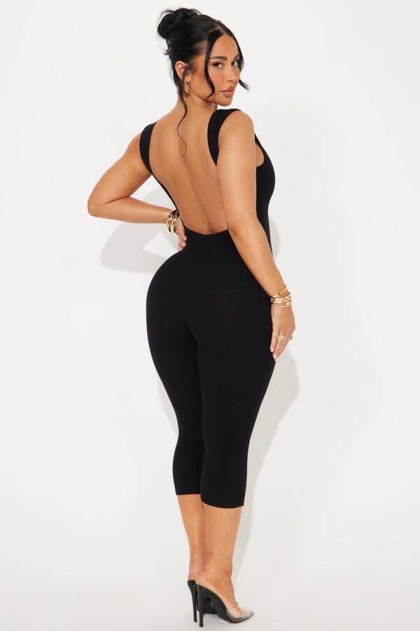 Rachel Snatched Capri Jumpsuit - Black