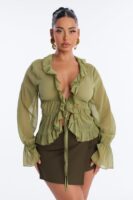 Top in Olive 100% polyester