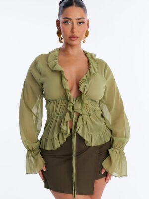 Top in Olive 100% polyester