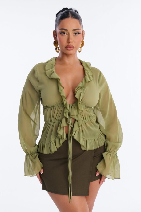 Top in Olive 100% polyester