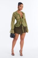 Top in Olive 100% polyester