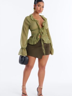 Top in Olive 100% polyester