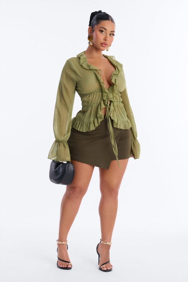 Top in Olive 100% polyester