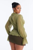 Top in Olive 100% polyester