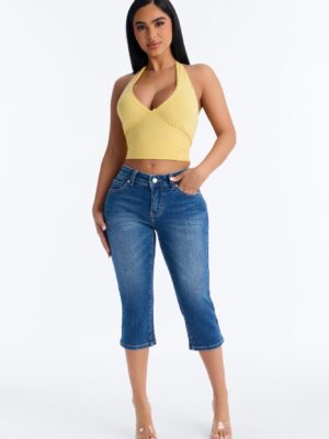 Pants with cropped
