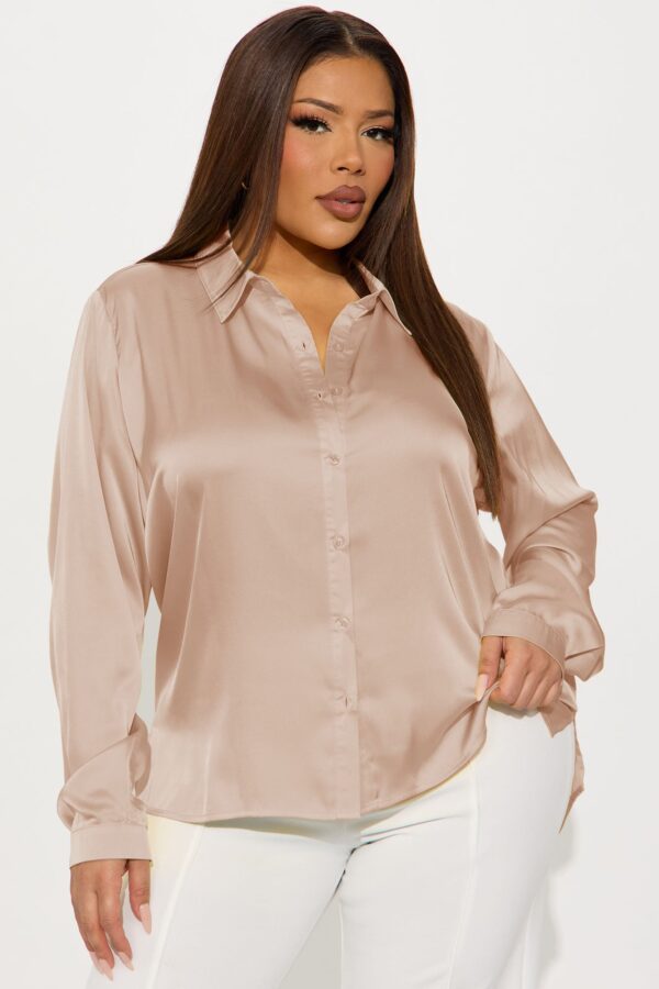 Satin Top in Taupe