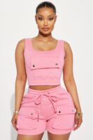 Square-Neck Top in Pink