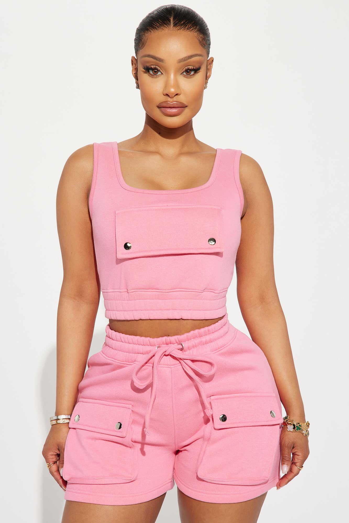 Square-Neck Top in Pink