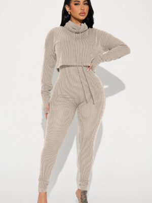 Stone Jumpsuit with turtle neck