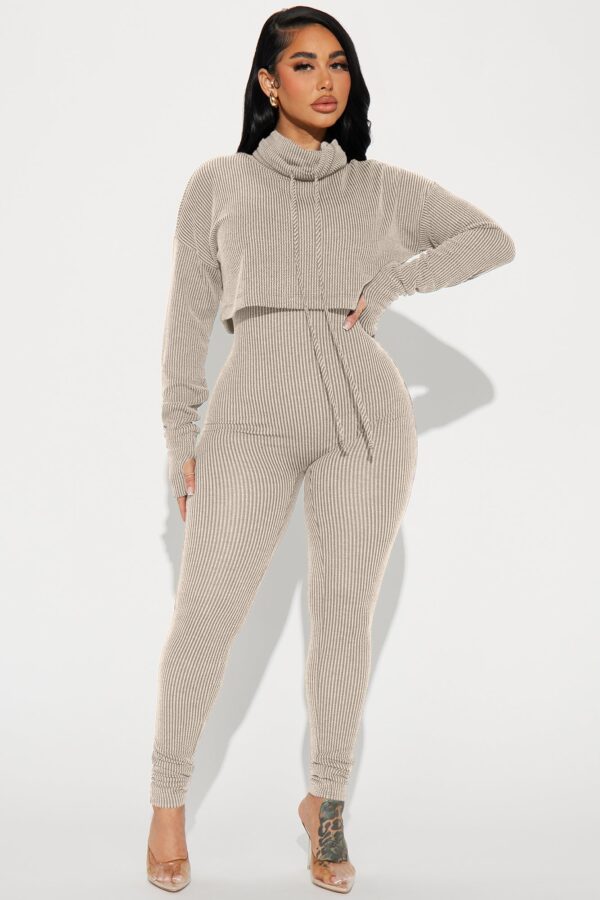 Stone Jumpsuit with turtle neck