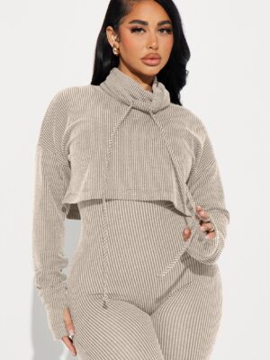 Stone Jumpsuit with turtle neck