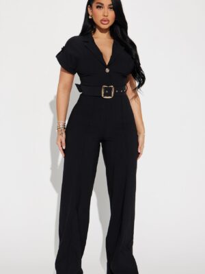 Black Wide-Leg Jumpsuit