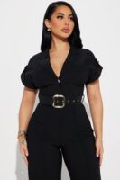Black Wide-Leg Jumpsuit