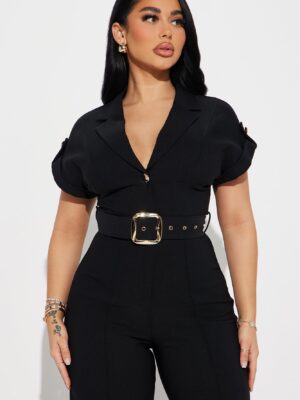 Black Wide-Leg Jumpsuit