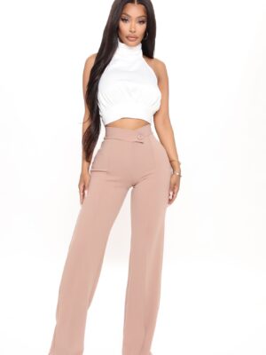 Taupe Dress with wide leg